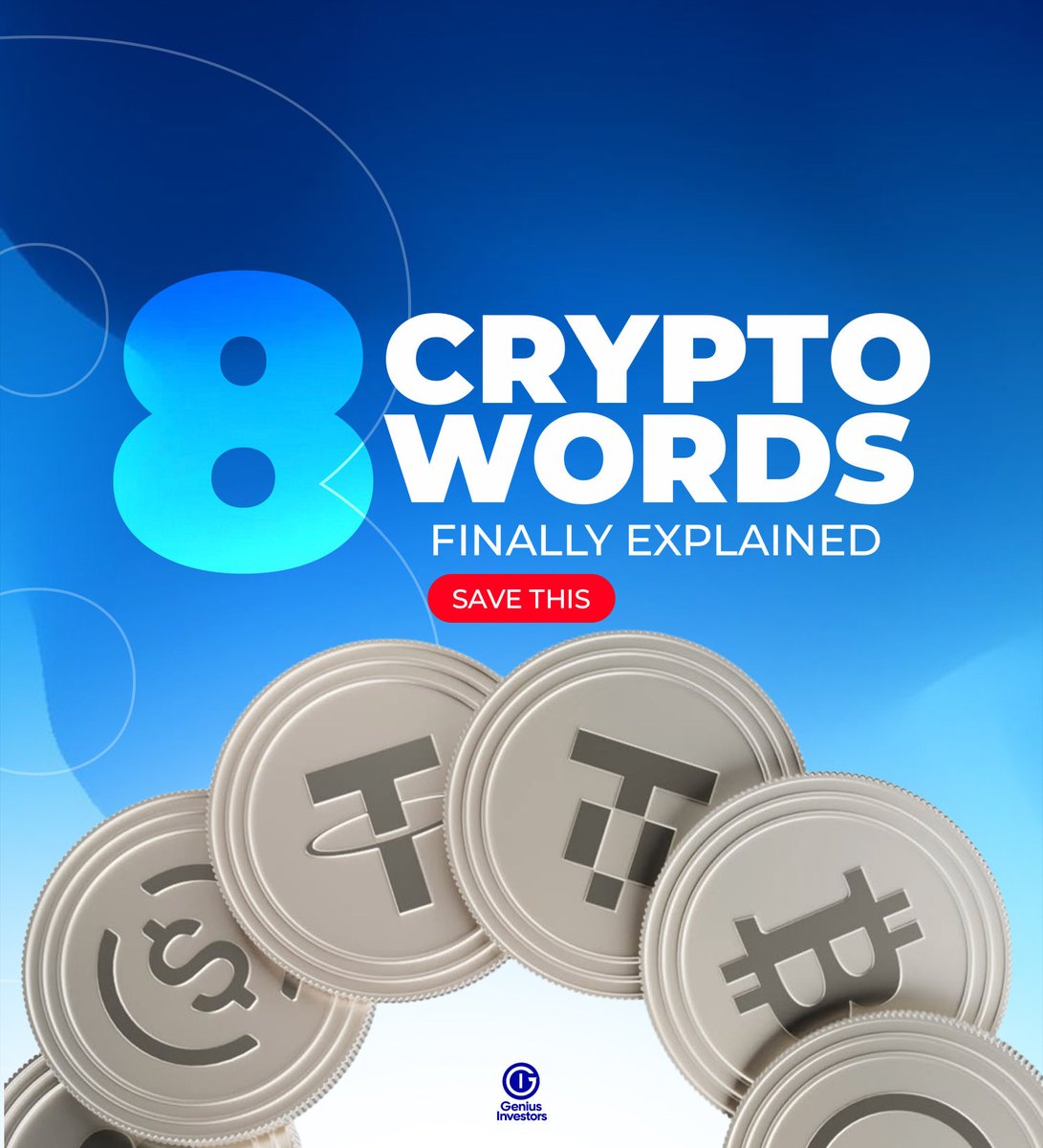 GIteam_'s tweet photo. 8 crypto words everyone uses and few can explain 👀 Thread 🧵

⛓ Blockchain: a shared record, hard to secretly change
💱 Cryptocurrency: digital money on a blockchain
🎟 Token: a digital unit that can represent almost anything

#GeniusInvestors #CryptoEducation https://t.co/LE1A9ppCkk