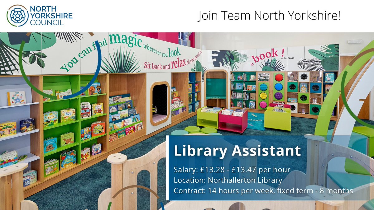 NycjobsUk's tweet photo. Are you dynamic, an excellent team player, customer focussed with a passion for working with people, an interest in books and communities, and are you tech savvy? 📚
Apply now! https://t.co/HinLsr7MV8
#LibraryAssistant #NorthallertonJobs https://t.co/AXoU2zFY9Q