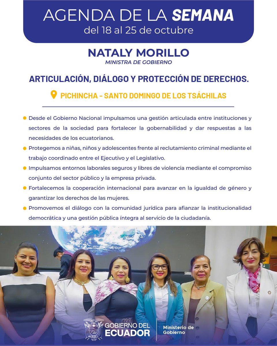 MinGobiernoEc's tweet photo. Avanzamos con diálogo, articulación institucional y acciones concretas para proteger derechos, fortalecer la gobernabilidad y atender las necesidades ciudadanas.

🤝 ¡El compromiso es con todos los ecuatorianos! https://t.co/9SSReeXYSv