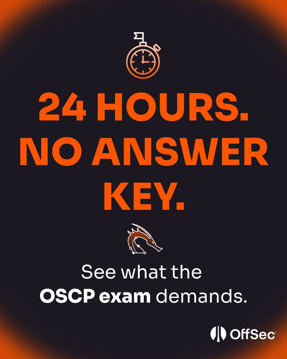 offsectraining's tweet photo. ⏰ 24 hours. Vulnerable machines. An Active Directory set. And no answer key hiding somewhere in the back.

The OSCP exam is designed to test more than what you know. It tests how you approach a problem, adapt when your first idea fails, and keep going when the obvious path leads nowhere.

PEN-200 helps you build those skills. The OSCP exam asks you to prove them.

Think you're ready for the challenge? See what the exam demands: https://t.co/OUXz59VsqR