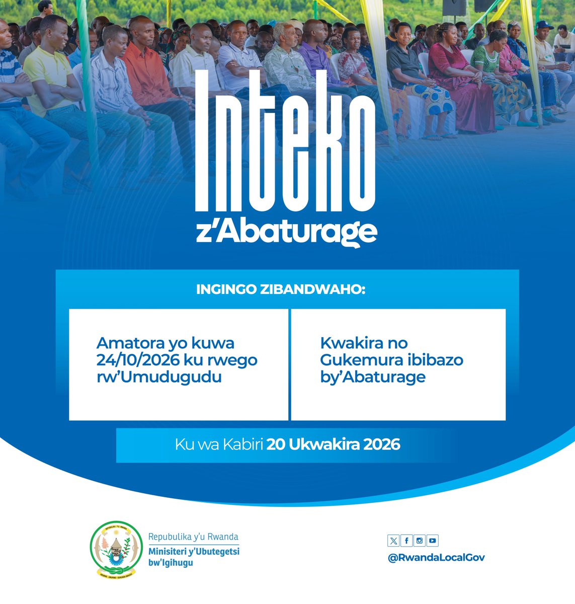 RwandaLocalGov's tweet photo. Twitabire Inteko z’Abaturage kuri uyu wa Kabiri https://t.co/L54Z9rUTpe