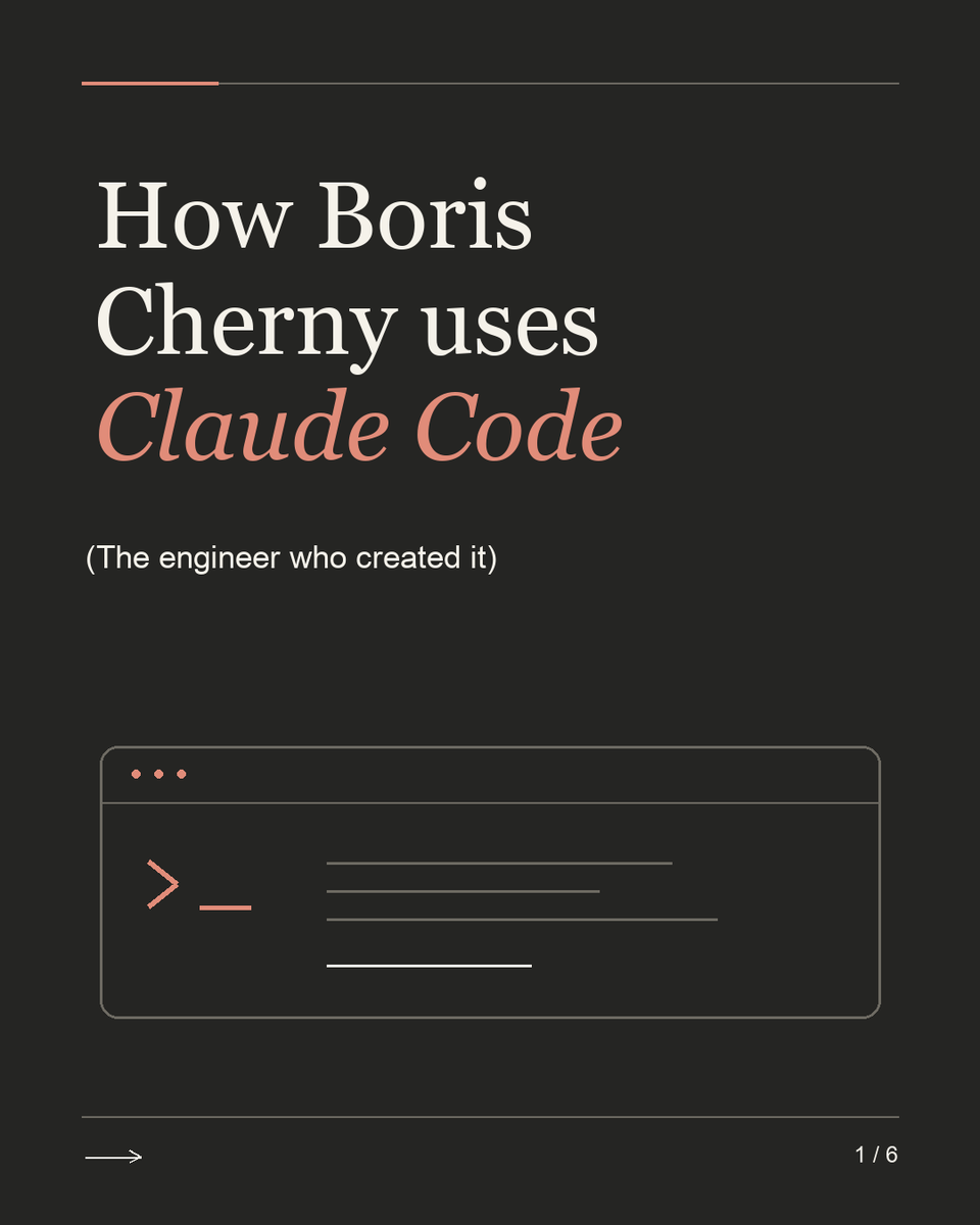 adrianduta96's tweet photo. How does the person who created Claude Code actually use it?

Five habits from Boris Cherny’s workflow that you can try yourself.

#claudecode #claudeai #aitips #aiworkflow #aieducation https://t.co/JWHFgB3Kfh