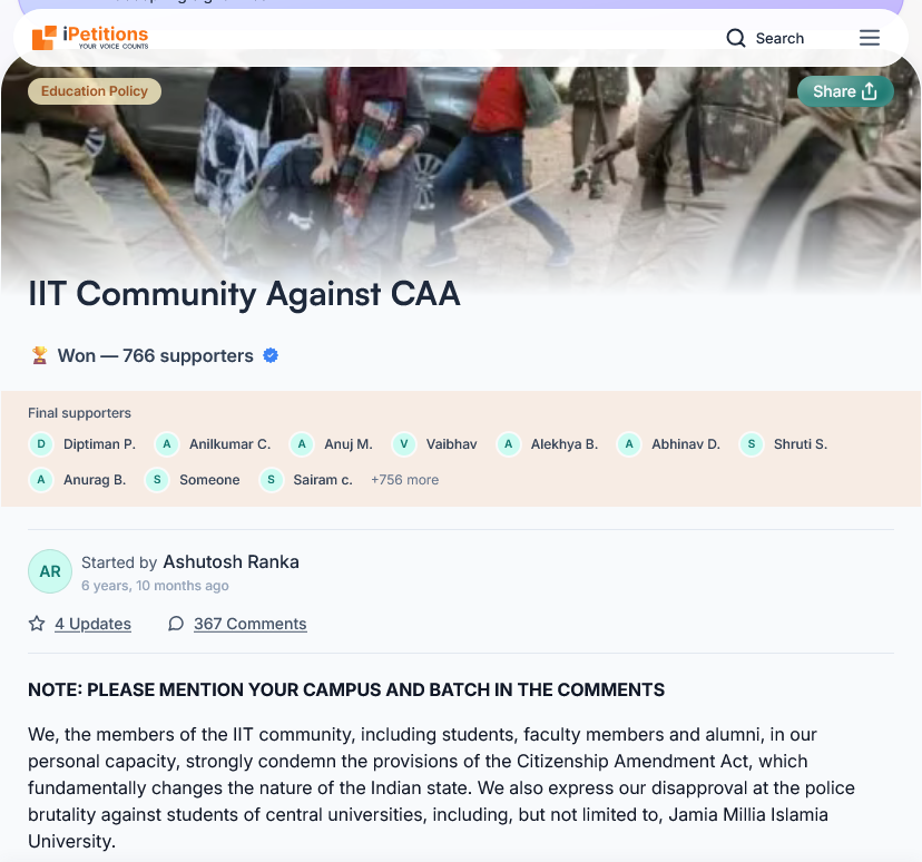 vishalPosts's tweet photo. AAP leader Ashutosh Ranka launched a campaign against the CAA in 2019 and started an online petition opposing a law meant to grant citizenship to persecuted Hindus, Sikhs and other religious minorities. https://t.co/K1CwcgJl3J
