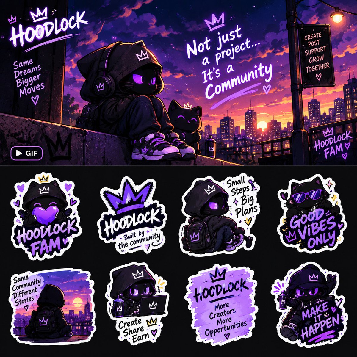 its_ezal's tweet photo. I wanted to show that HoodLock is more than just a project it’s a whole community I had fun creating these stickers and giving them my own little twist @HoodLockRH https://t.co/ud8NKglmn2
