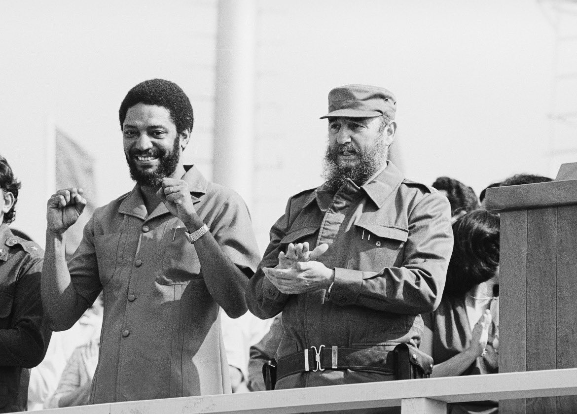 ColdWarPod's tweet photo. #otd 1983: Grenada's Prime Minister Maurice Bishop is freed from house arrest by supporters then executed by soldiers alongside colleagues.

A military council takes power. Six days later, US troops invade.

Listen to the story here. 

https://t.co/rVZMtsS1D9 https://t.co/n6gRKavWxF
