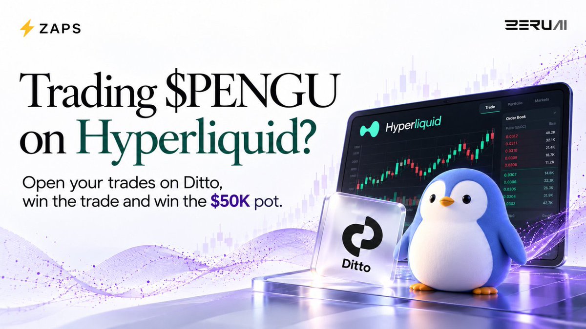 DamilolaAy8658's tweet photo. $PENGU perps on HyperliquidX + a $50K incentive pool.

that’s an opportunity worth looking into.

the key is knowing the right route to access the market and participate in the incentives.

If you’re already trading perps, this could be worth adding to your radar.

Just remember, incentives don’t guarantee profits, and leverage comes with real risk.

trade with a well structured plan, understand the requirements, and let
the numbers guide your decisions.

let’s make it happen with @zerufinance