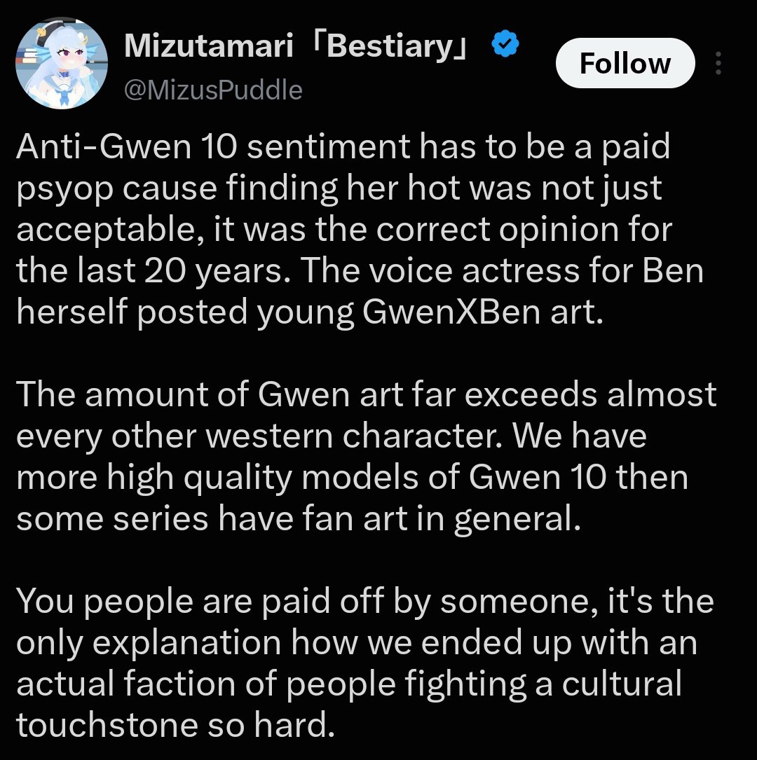 francessonder's tweet photo. Gwenjamin Tennyson pornography is not a cultural touchstone. Can the right start cherishing real art or something? Any real books? Paintings? Statues? Film? Actual high culture instead of their stupid autistic hyperfixations? https://t.co/R5rXRp81us