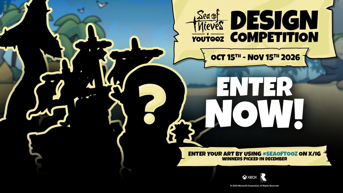 SeaOfThieves's tweet photo. ICYMI: @YouTooz have a new bounty to offer artistic pirates - design their next official Sea of Thieves figurine or plush! From characters and creatures to trinkets and tools, share your ideas with #SeaOfTooZ by November 15th for a chance to have your idea brought to life. https://t.co/8gyj02SMxz