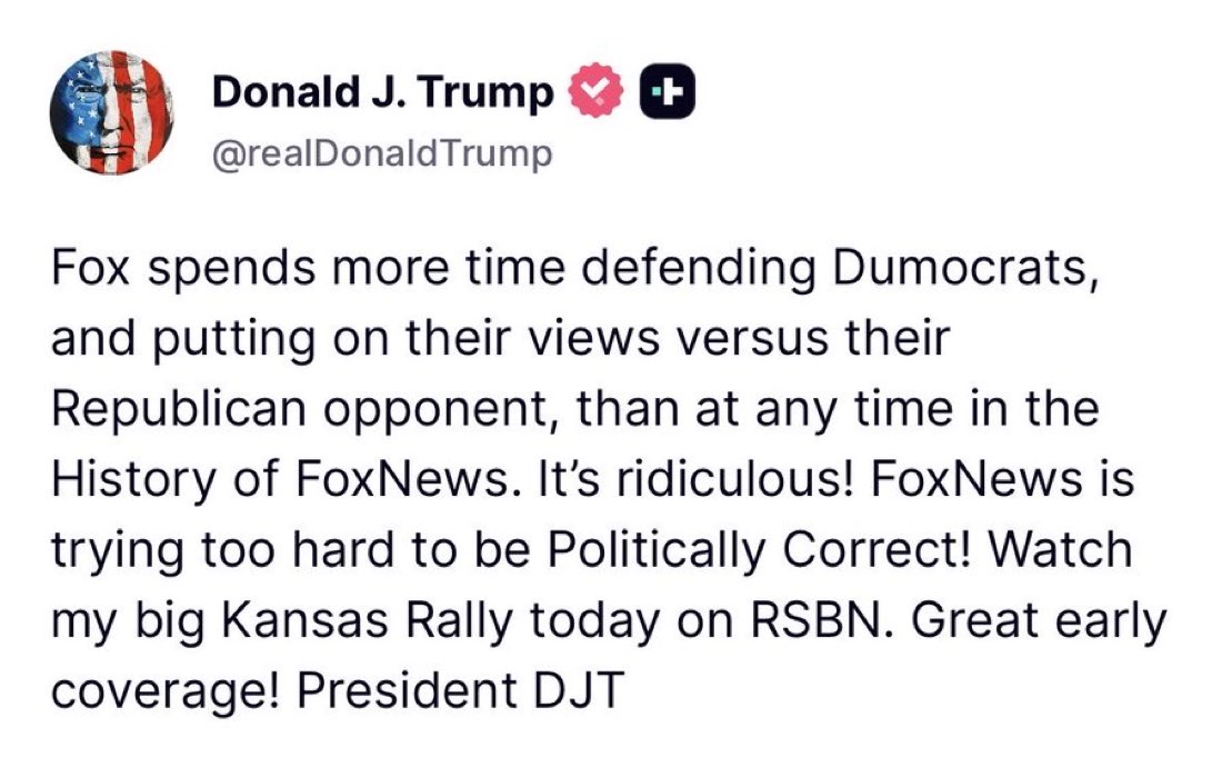 EdKrassen's tweet photo. Trump’s crying about losing Fox News.  Love it. https://t.co/pgiFyESV9I