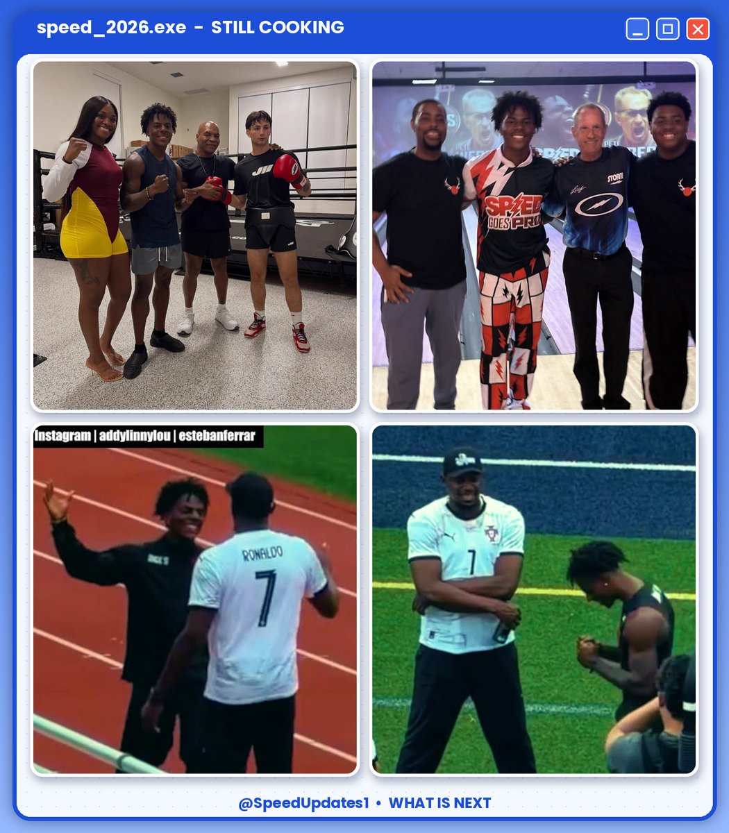 SpeedUpdates1's tweet photo. And IShowSpeed is FAR from done! 👀🔥

🥊 Season 2 of Speed Goes Pro is filming, featuring Usain Bolt, Pete Weber, and Mike Tyson! 🔥

IShowSpeed also hints at another International Tour! 🌏

2026 ISN'T OVER YET. HE'S STILL COOKING! 🔥

🔁 Repost if 2026 is his year!

10/10 💫🐐 https://t.co/2HNbI1ED8z