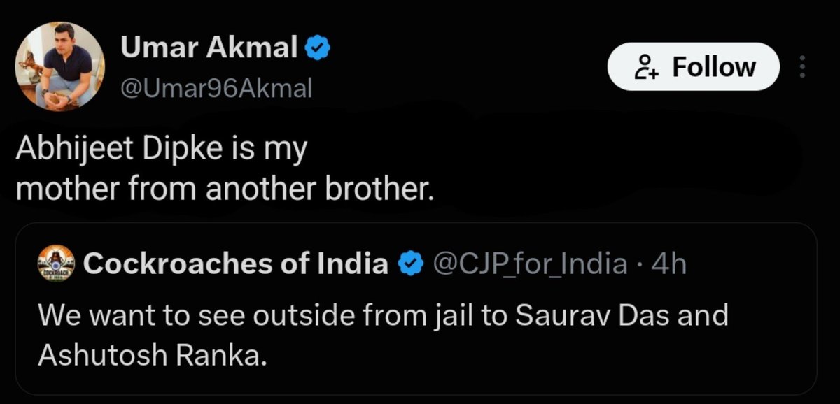 BHKslams's tweet photo. Only Umar Akmal can defeat Abhijeet Dipke in English..😂 https://t.co/8J5dxqG1xl