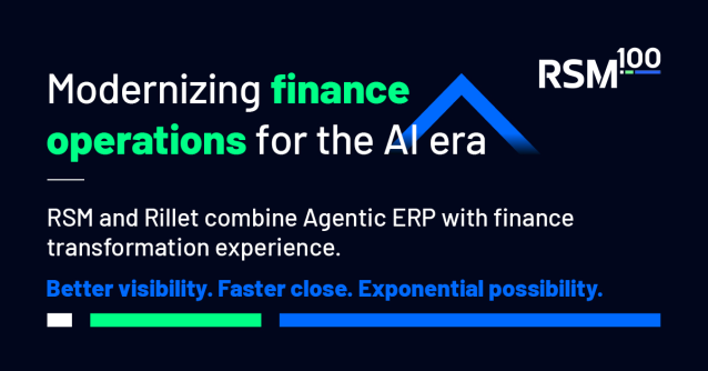 Sebouh's tweet photo. AI is changing how finance teams operate, but getting there takes more than technology. Rillet’s Agentic ERP and RSM’s finance transformation experience help organizations modernize finance systems, strengthen data and prepare for AI. Read more: https://t.co/oboex8w3JA https://t.co/Qi4gwVEhEa