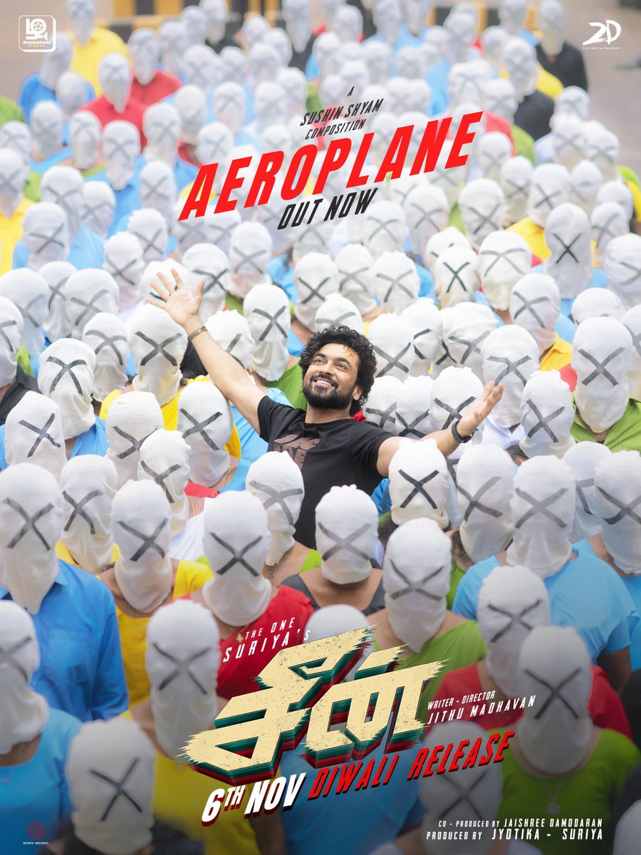 SceneTheMovie's tweet photo. #Aeroplane lyrical video is out now! ✈️ #SCENE 🧨

Tamil - https://t.co/cf014jhtmy

🎤 @Gaanabala
🖋️ @rajpriyan007

Telugu - https://t.co/R3hURjUcal

🎤 #Mukeshmohamed
🖋️@RakenduMouliv

Worldwide In cinemas from November 6! #DiwaliRelease

@Suriya_offl @jithumadavan #Jyotika #NazriyaFahadh #Naslen @sushintdt  @rajsekarpandian @2D_ENTPVTLTD @ZhagaramOffl