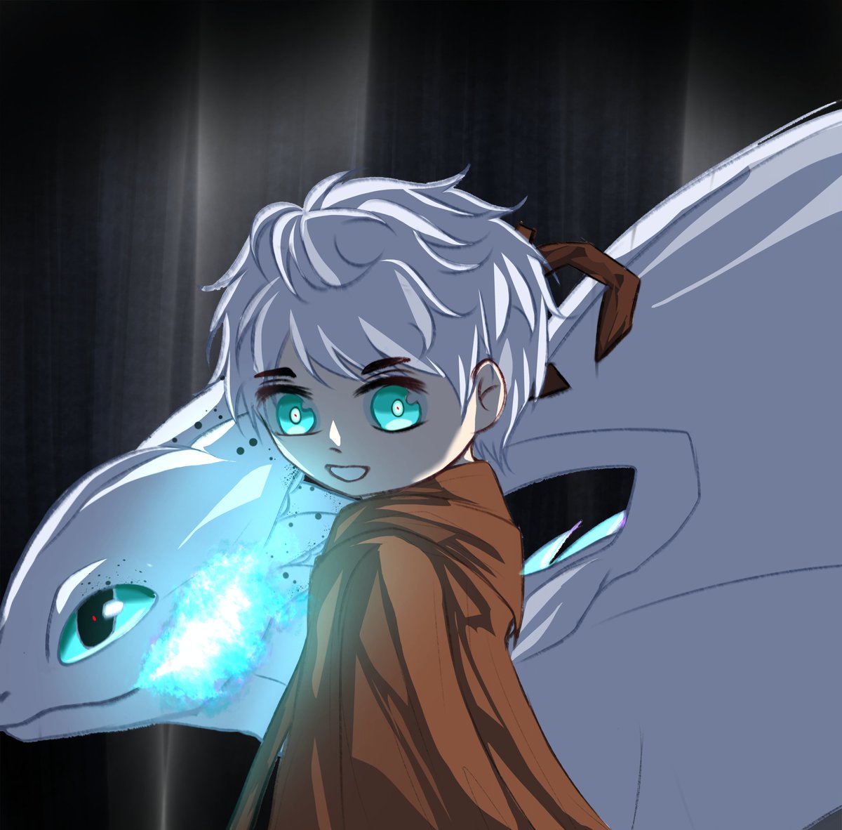 h39error's tweet photo. Spooky season? Then Jack and Umbra are ready to haunt you. 👻
//no it's okay they're actually just cutely passing by. 
#hijack #frostcup #blindAU https://t.co/0E5kpFQVLb