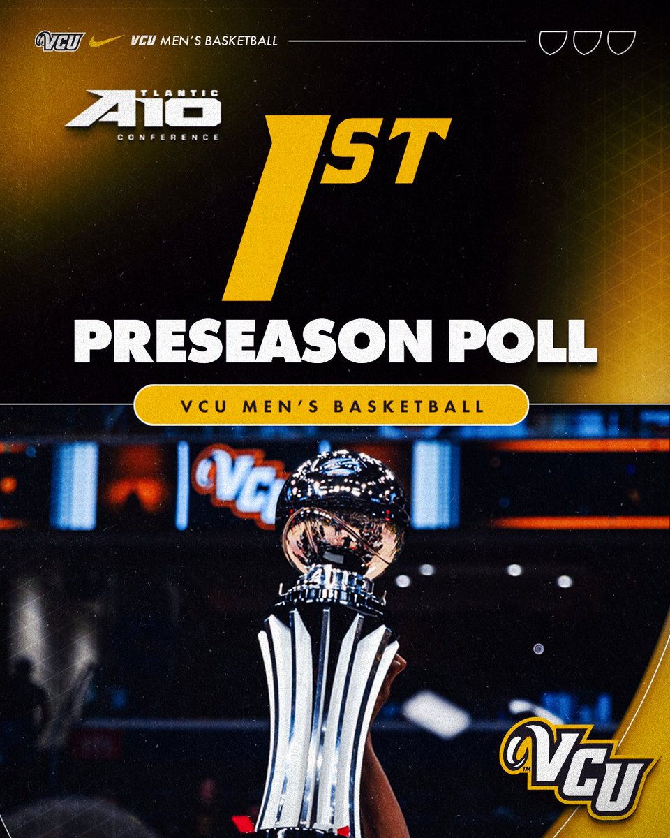 VCU_Hoops's tweet photo. We have been selected first in the A10 Preseason Poll!
🗒️ https://t.co/UO0ZKSEH92
#LetsGoVCU https://t.co/jQeZLPfx7I
