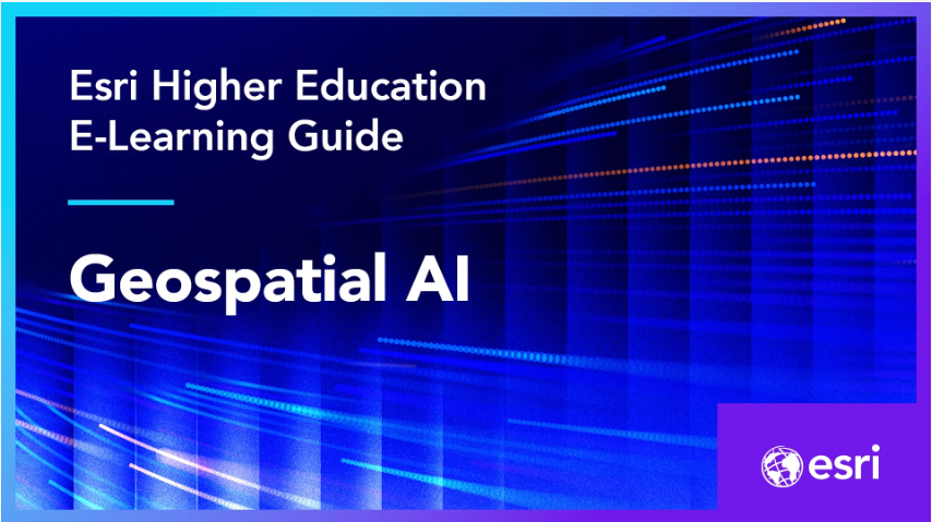 GISEd's tweet photo. Explore GeoAI in ArcGIS 🤖🌎 This Esri Higher Education E-learning Guide for Geospatial AI provides resources covering AI, machine learning, deep learning, spatial analysis, imagery, lidar, and more: https://t.co/vTEBkeoPiZ https://t.co/ulBVtFhb2b