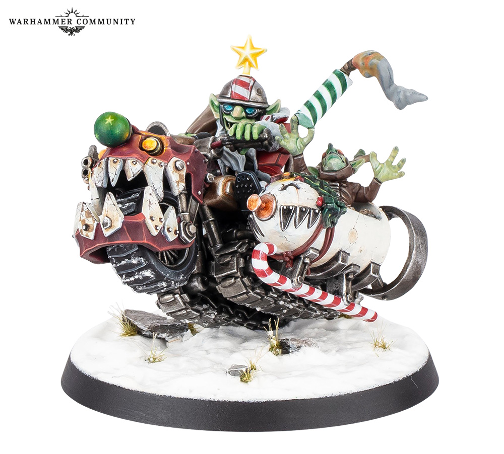 ontabletop's tweet photo. Another year and another festive miniature for #Warhammer fans with Da Red Gobbo now riding into battle on the back of the Squigmobile https://t.co/E3GIrZ8uog https://t.co/5x4MrAfKH9