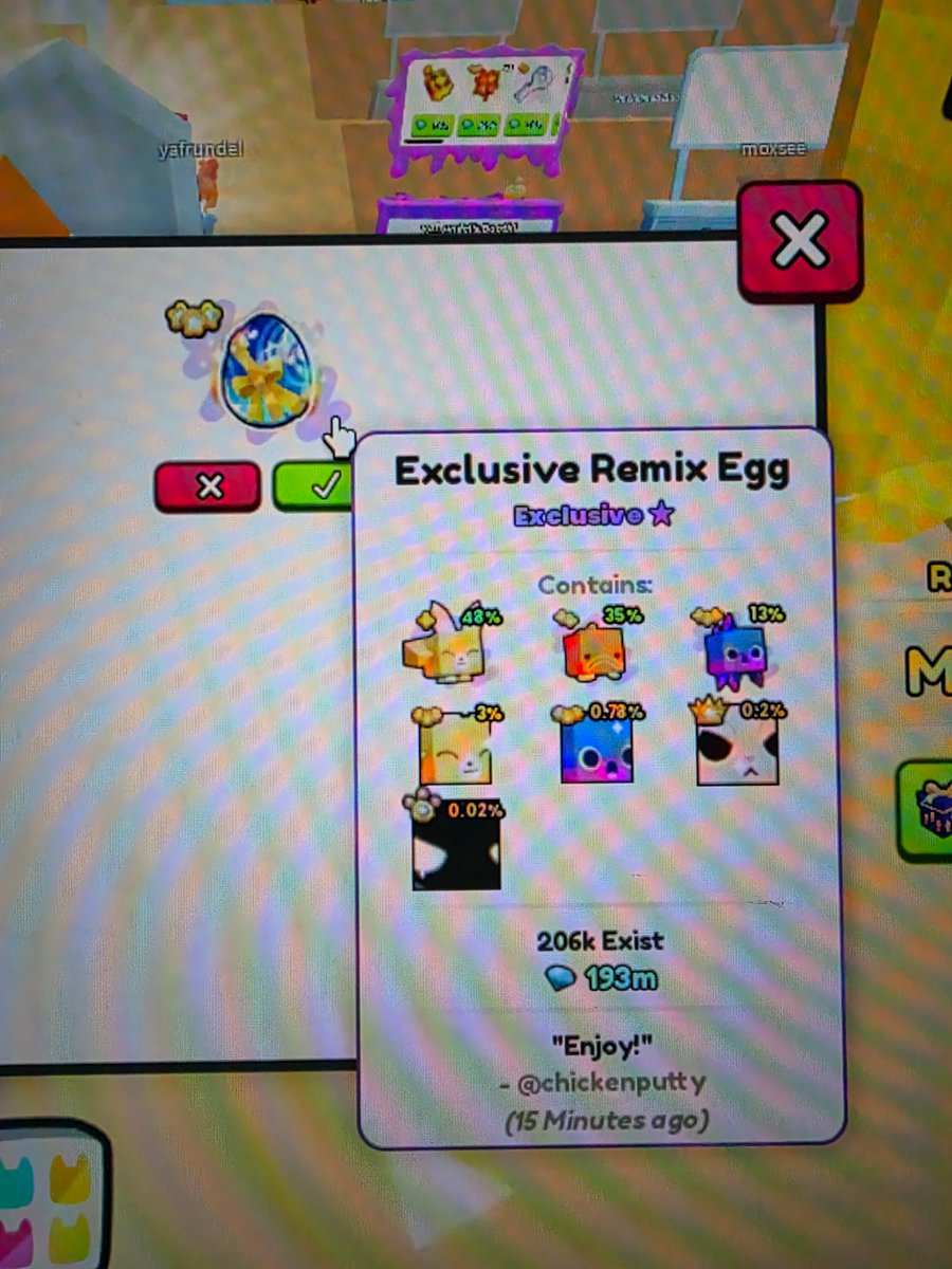 mquick002's tweet photo. Thank you @chickenputty !!
Was a very nice surprise 😊
(Sorry for the bad quality pic lol)
#petsim99 #biggames https://t.co/bruMtlC64F