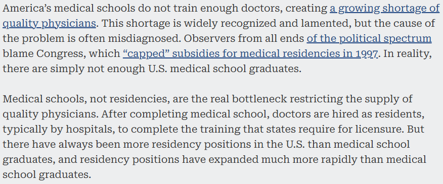 jaypgreene's tweet photo. Here's a taste of my argument in a new article on the causes and practical solutions for doctor shortages in the US in @AcademicRenewal  (1/): https://t.co/AvqNApvoSH