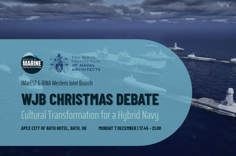 IMarEST's tweet photo. WJB Christmas Debate: Cultural Transformation for a Hybrid Navy

Find out more👉 https://t.co/29q1pQCQO9

This year's debate will explore the cultural challenges of delivering a Hybrid Navy and what needs to change if new capabilities are to reach their full potential. https://t.co/VtP6fBqm1U