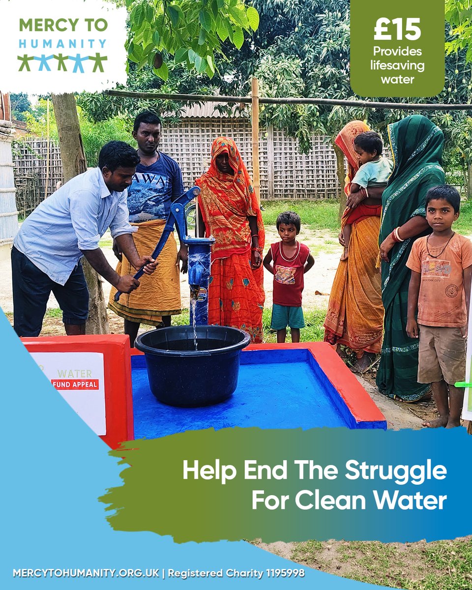 MercyToHumanity's tweet photo. 💧 𝗪𝗵𝗮𝘁 𝗶𝗳 𝘀𝗼𝗺𝗲𝘁𝗵𝗶𝗻𝗴 𝗮𝘀 𝘀𝗶𝗺𝗽𝗹𝗲 𝗮𝘀 𝘄𝗮𝘁𝗲𝗿 𝗰𝗼𝘂𝗹𝗱 𝗰𝗵𝗮𝗻𝗴𝗲 𝗮𝗻 𝗲𝗻𝘁𝗶𝗿𝗲 𝗱𝗮𝘆?

For families without reliable access to clean water, it means long journeys that take them away from work, school, and home.

🚰 A safe source of water means more than quenching thirst.
💙 It means healthier families, greater dignity, and fewer daily struggles.
🤲 It means giving people the opportunity to spend their time on what truly matters.

🫴🏼 Help provide a source of water and make a difference that reaches beyond a single moment.

🔗 𝗗𝗼𝗻𝗮𝘁𝗶𝗼𝗻 𝗟𝗶𝗻𝗸: https://t.co/KfI0HyiigQ