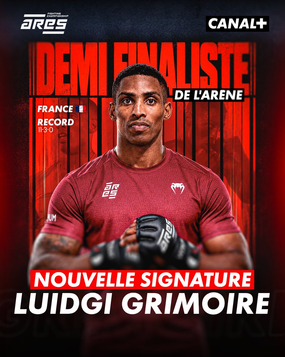 ares_fighting's tweet photo. DE L’ARÈNE À ARES ⚡️ Demi-finaliste de L’ARÈNE, Luidgi Grimoire signe officiellement chez ARES pour ses débuts professionnels. 🔥

Un jeune talent sur lequel nous plaçons de gros espoirs, prêt à ouvrir le premier chapitre de sa carrière professionnelle en lightweight. 

Bienvenue chez ARES ! ⚔️🇫🇷

[📲 Réservez vos billets pour nos prochains événements | https://t.co/H68RXD8hvL]