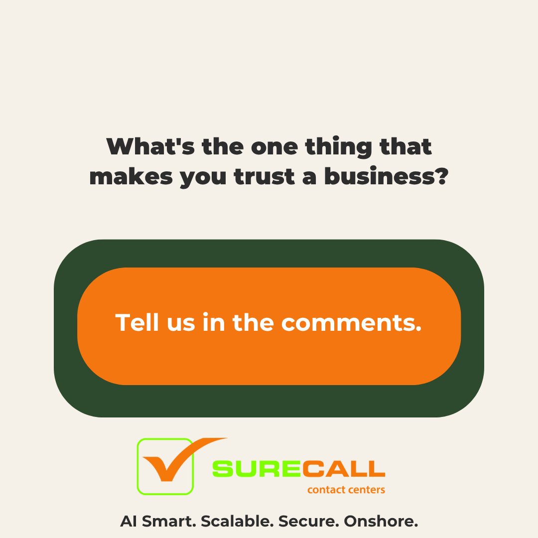 SureCallCC's tweet photo. We want to know. What's the one thing that makes you trust a business?

#CustomerExperience #BrandReputation #BusinessCommunication https://t.co/im2q1Cil8N