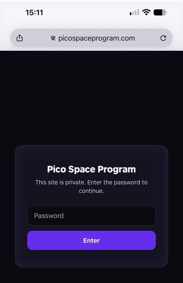 matthias_code's tweet photo. This flyer for a Pico VR Space Dev hackathon/competition was handed out at @NextAppDevCon, and now, just a few days
later, the website requires a password.

What is going on here? Did they vibecode the website and it already stopped working? https://t.co/F2vdkR1SPs