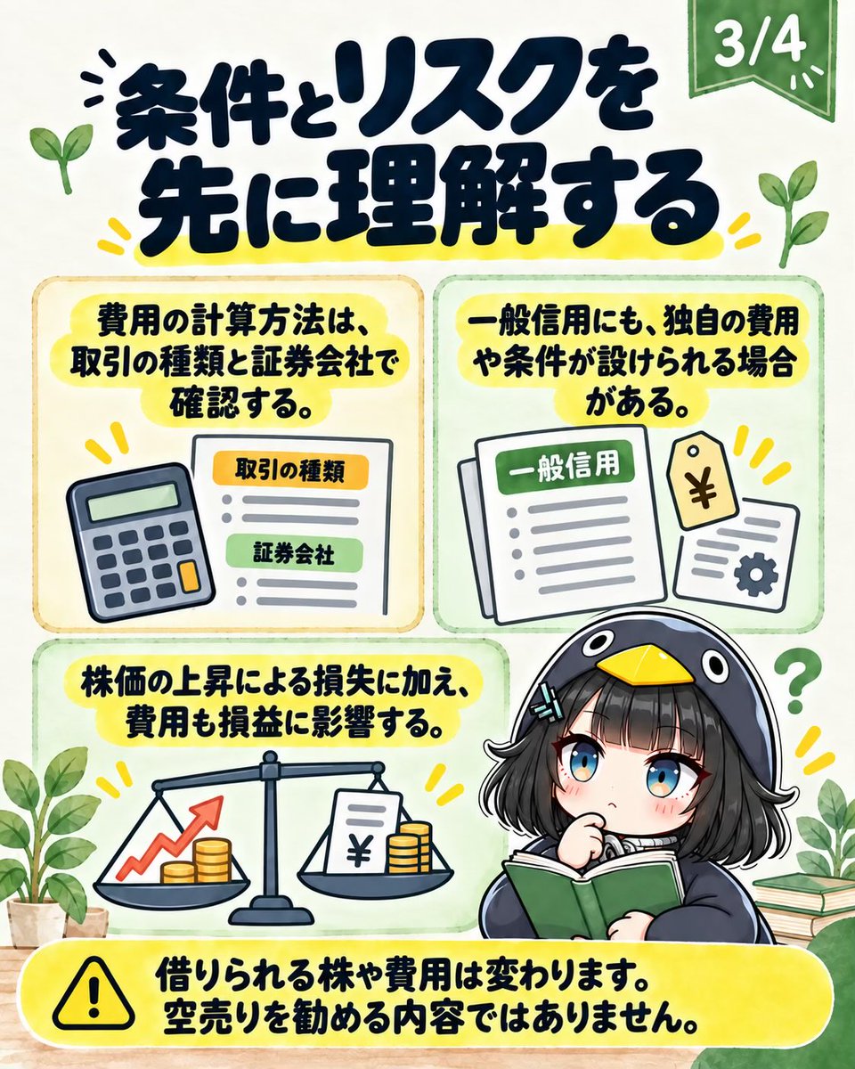 hitoshi19971122's tweet photo. 株を借りて売ると
値動き以外にも費用がかかる？ https://t.co/jMABjp5LeD