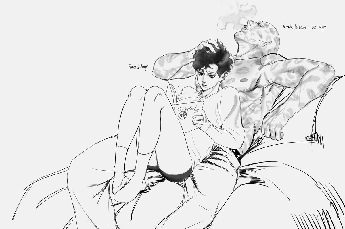 Naip_Sempai's tweet photo. Oh, I apologize for my oversight; I didn’t think things through carefully when creating this piece. My lack of caution may have caused some discomfort—I am truly sorry for that. I’ve deleted the original post and updated the note regarding Peter’s age. Love everyone 
 #spideypool https://t.co/ay75QF41y8