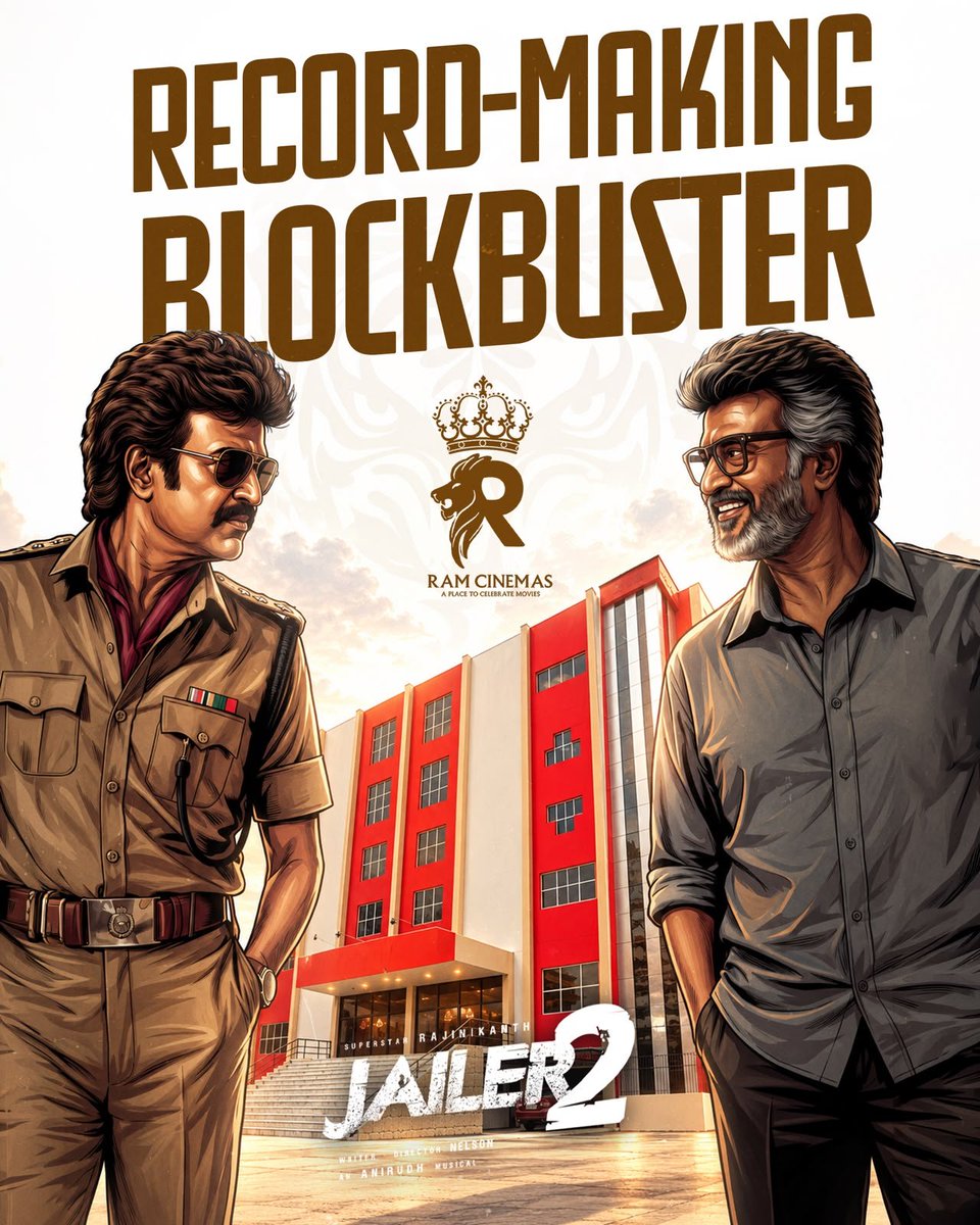 RamCinemas's tweet photo. Record maker um avaru dhaan 😎
Record breaker um avaru dhaan 💥💥

#Jailer2InRamCinemas says bye to #JailerInRamCinemas 1st week Box-office Record 💥💥 https://t.co/U8zExm95Hm
