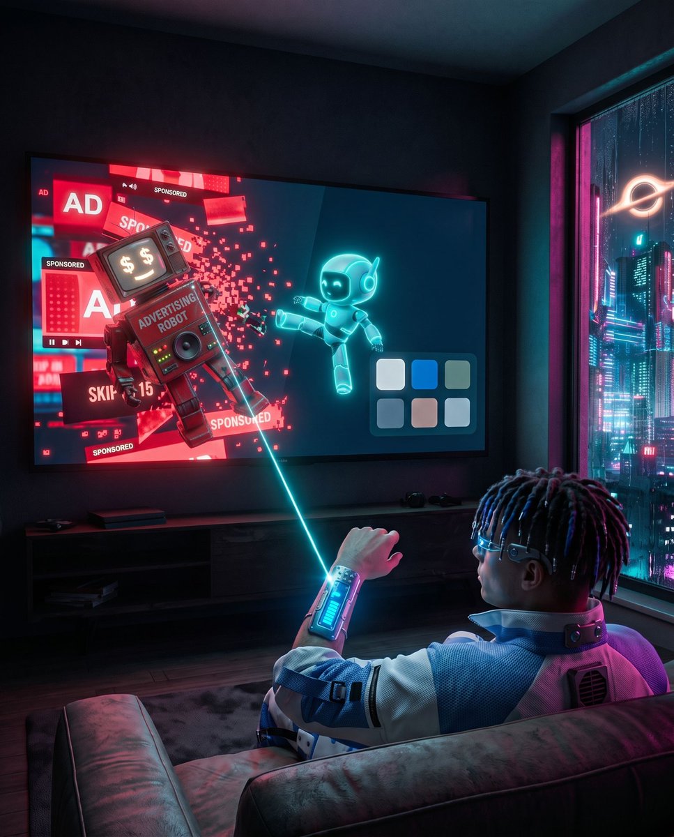 ergogarage's tweet photo. THE FIRST AGENT WAR ISN'T IN A LAB. IT'S IN YOUR LIVING ROOM.

Your TV shows an ad before Netflix.
So you hand an AI the model number, and it hands you back your TV.

What actually happened:
→ it found the TV on Wi-Fi
→ connected through Android's debug bridge
→ uninstalled 25 vendor packages
→ wrote a clean launcher

Five years ago that was a weekend on XDA forums. Now it's one prompt.

Why it matters:
some TV makers already earn more profit from ads and data than from the TV itself.
The screen was cheap because you were the product.

Soon every device in your home will run two AIs:
the one the manufacturer installed, and the one you brought.

Guess which one works for you.

Physics Inspection verdict: REAL.