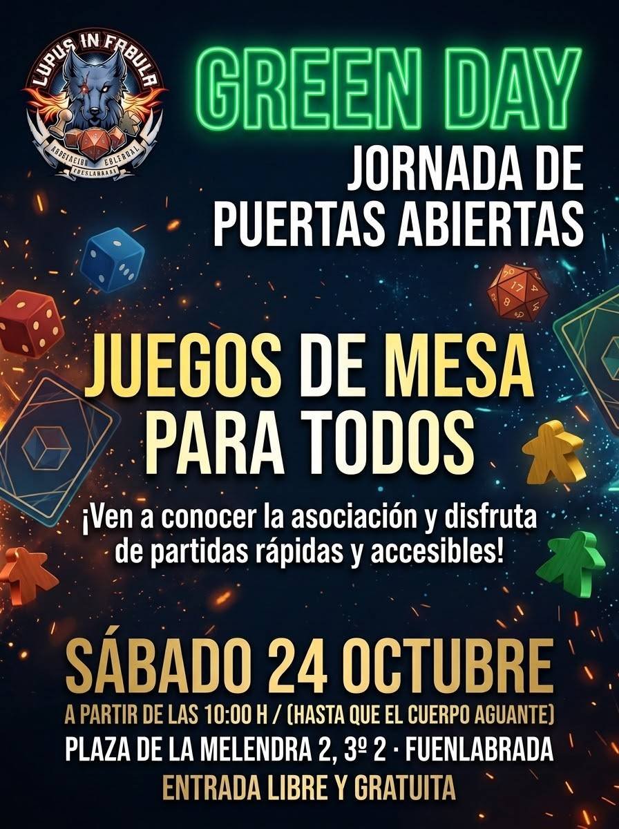aclupusinfabula's tweet photo. ¡Regresan nuestros Green Day! 🐺

Una jornada para disfrutar de juegos ágiles y accesibles ¡Diversión sin complicaciones desde el primer minuto!

Para ayudar a organizarnos, por favor, escríbenos para apuntarte

¡Atención! : En breve anunciaremos una sorpresa para esa misma tarde https://t.co/BvzUhq7u9I