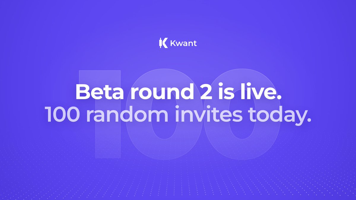 kwanttrade's tweet photo. Beta Round 2 is now LIVE. 

Check your email for access. 

Sign up now to not miss the next wave - https://t.co/BayJLL6Bm6 https://t.co/d0CNGKjQIU
