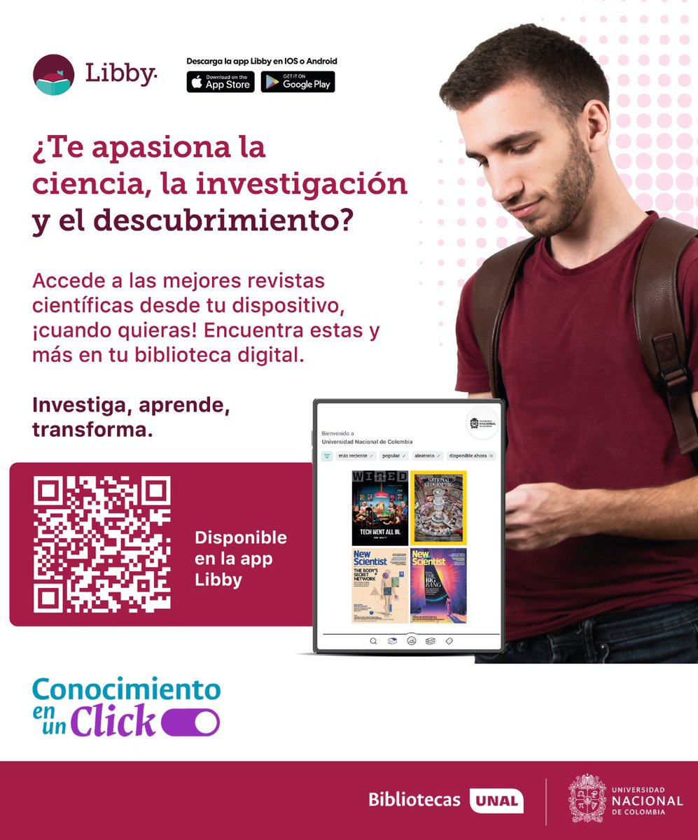 dirsinab's tweet photo. 📱 ¡Tus revistas favoritas ahora van contigo a donde vayas! 📖✨

Con Libby tienes acceso a cientos de revistas digitales de todo el mundo. Desde publicaciones científicas y divulgación académica, hasta revistas de tecnología, arte, cultura, economía y entretenimiento. https://t.co/m7rXaEYeYg