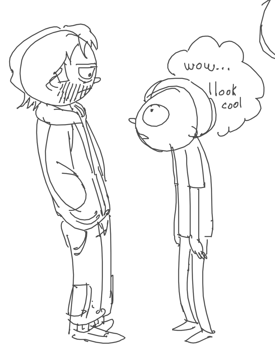 DoctorAiama's tweet photo. Matrix Morty meeting himself and also him with bunny ears and tail #MatrixMorty #MortySmith https://t.co/KoPltj6IoK