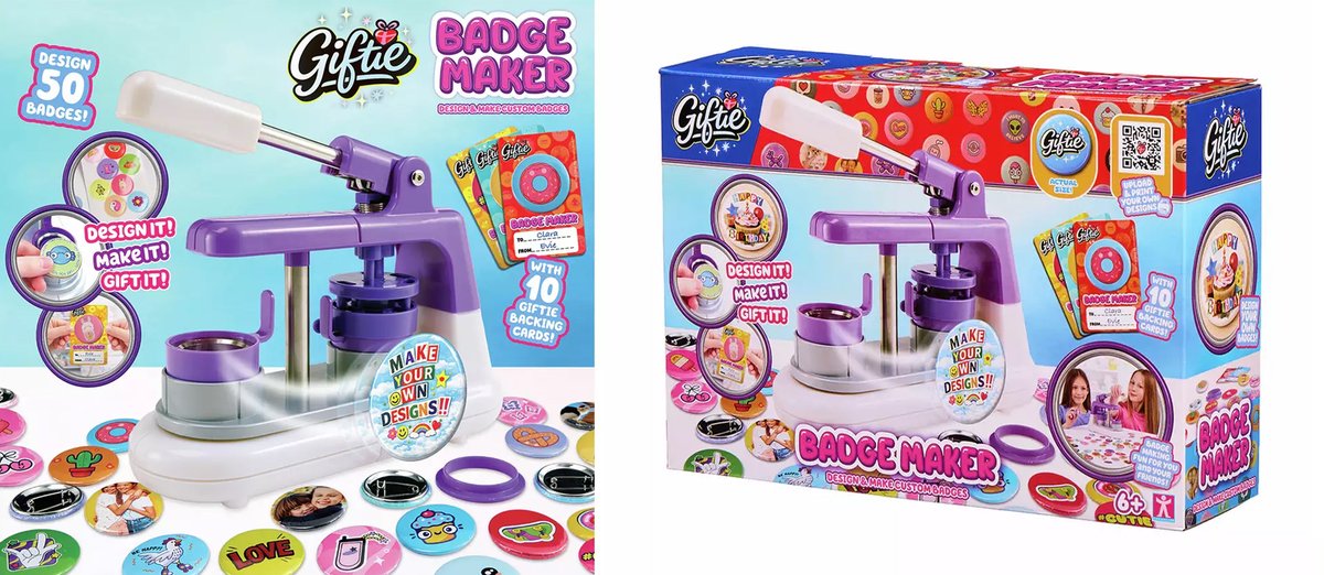PrimaryTimes's tweet photo. Design, make and gift with the Giftie Badge Maker! Children can create up to 50 personalised badges using their own artwork, photos or app templates. Enter our competition for your chance to win a Giftie Badge Maker  🎉

Enter here > https://t.co/okQ9i6zqd5 https://t.co/ZMSEyq0H6p