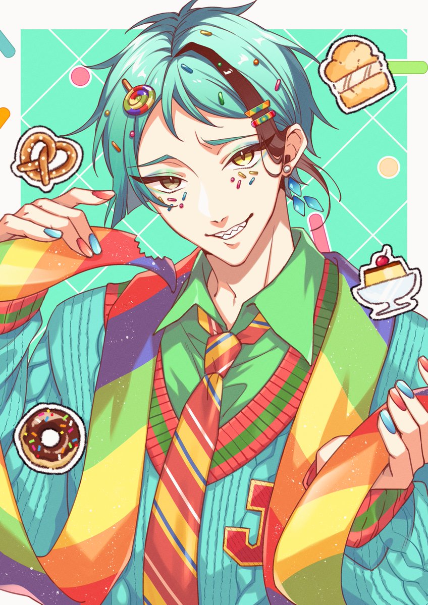 ame_twst00's tweet photo. ﾊﾛｲﾍﾞ衣装ｶﾜｲｲ～～～！！！🐬🍭🍩🍪💙🤎 https://t.co/bxWWLjBLXJ