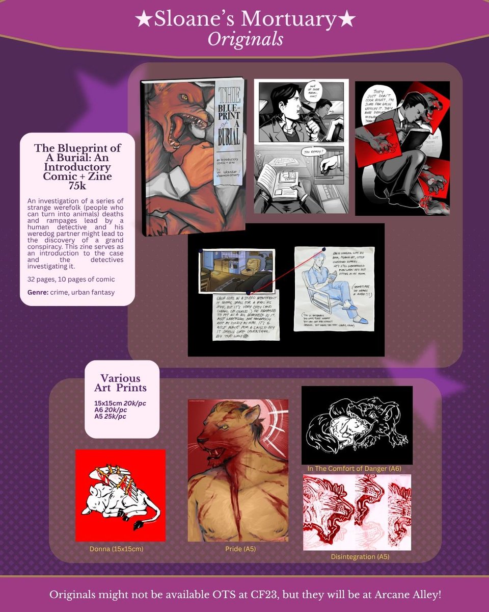 sloanesmortuary's tweet photo. [💜+🔁 appreciated!]

sloanesmortuary CF23 Batch 2 PO is open!
This is also my OTS catalogue!

📅 ‼️19 - 24 Oct 2026
💎 OC, Marvel, DC, IWTV,  SPN, HR
📍Pick up both days
🇮🇩 Shipping from JKT
🌏 International GO pls DM!
🔗 Order link at the end of the thread

#cf23catalogue (1/6) https://t.co/8DcsSWWcnG