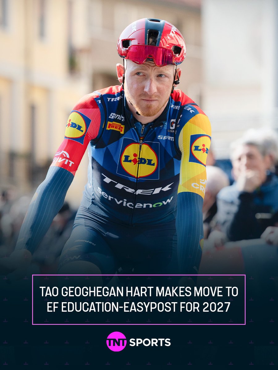 cyclingontnt's tweet photo. Tao Geoghegan Hart has signed for EF Education-EasyPost after three years with Lidl-Trek 🔀✍️ https://t.co/ROWXLkx0mV