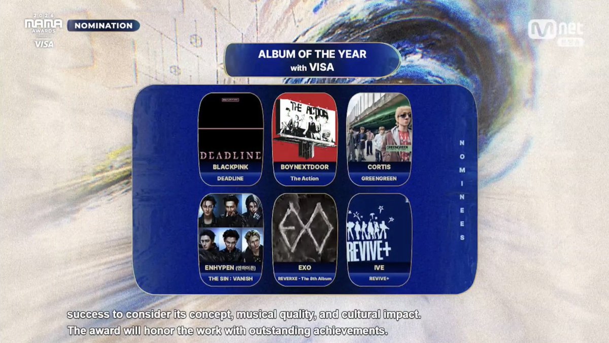 byeol_ice's tweet photo. ALBUM OF THE YEAR (올해의 앨범)

평가 기준: 심사 평가 40% + 음반 60% https://t.co/BI8ggpmNFy