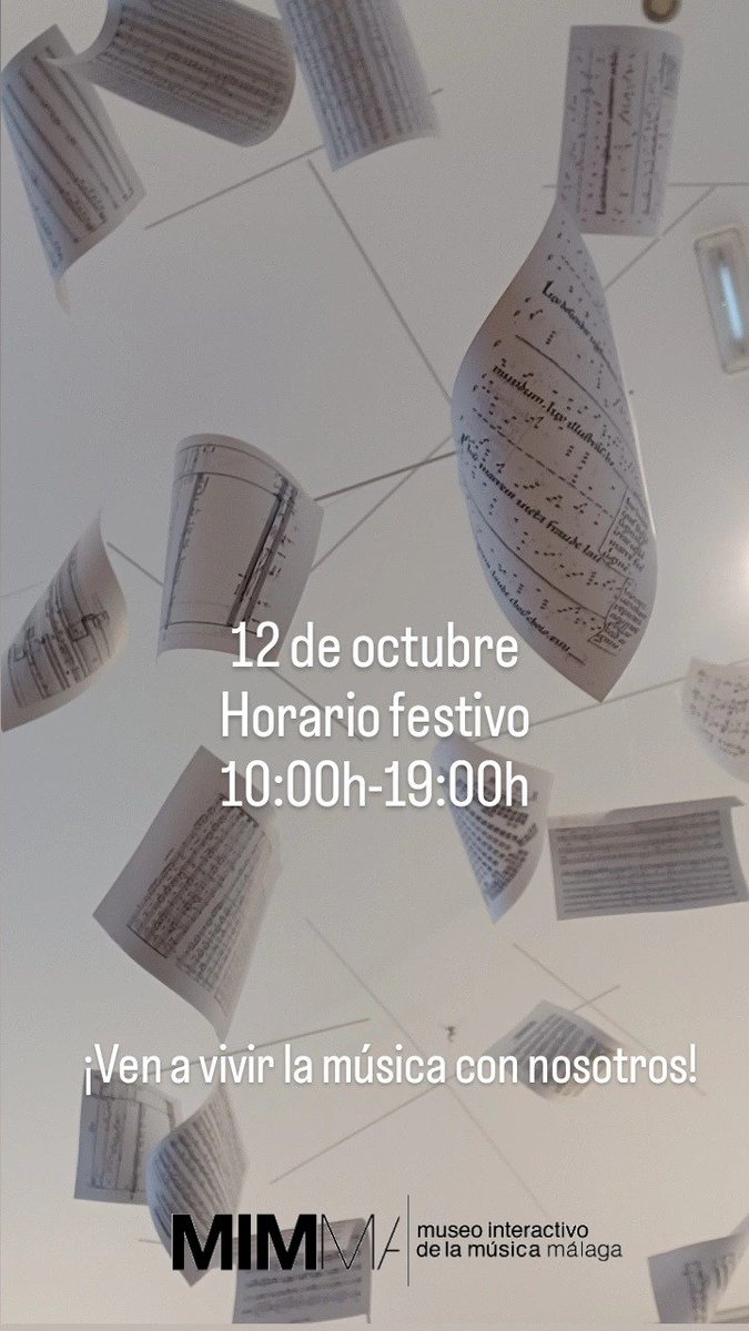 Mimma_Malaga's tweet photo. Hoy, día  festivo, #mimmamuseo está abierto desde las 10:00h a las 19:00h.

¡Ven y vive la música con nosotros!

#seruegatocar #pleaseplay #museo #malaga https://t.co/KOJCDpqSJY