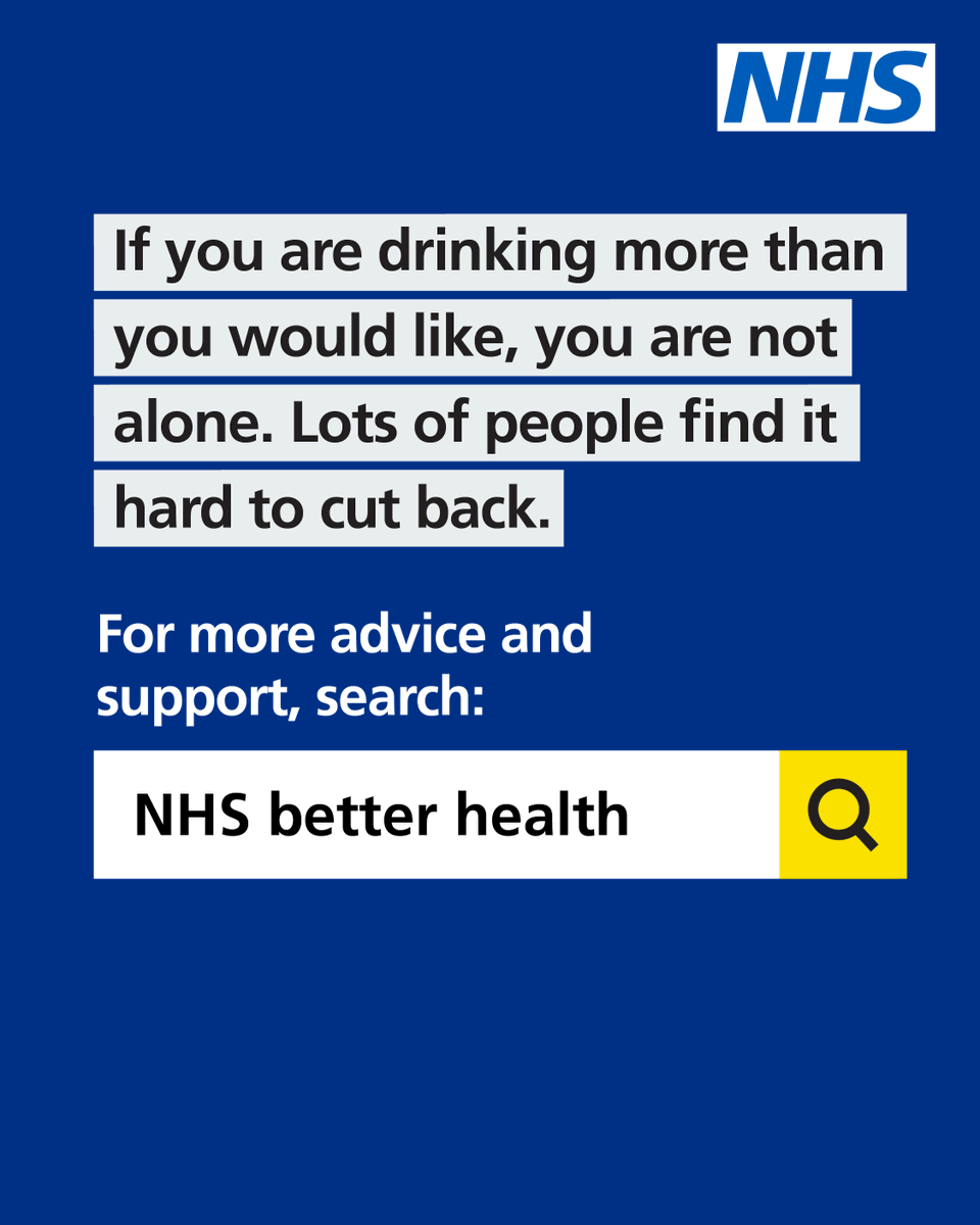 NHSuk's tweet photo. Trying to drink less alcohol can be tricky for some – but we’ve got a game plan.

If you're trying to drink less alcohol, even just sticking to a few drink-free days a week is a great step in the right direction.

Visit https://t.co/I88UmmqFHq for more information. https://t.co/XvzrJ0PAYM