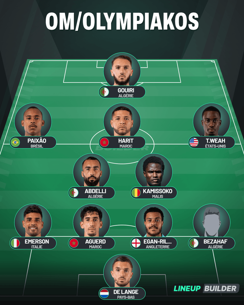 FadaOM_'s tweet photo. La compo qu'on veut tous voir jeudi contre l'Olympiakos. https://t.co/75uPtV3rTh