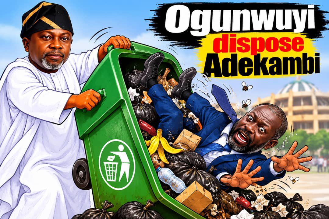 AlakeOfIbadan's tweet photo. Ogunwuyi dispose Adekambi! 🗑️
Even inside Agodi Government House, dem don tire for their own baggage. Chief of Staff taking out the trash himself. If they can dispose themselves, imagine what  Oyo people will do in 2027!Total cleanup is loading. Oyo needs fresh air and real leadership.BSA is coming to take out all the bad governance.

#OyoAhead #BSA2027 #ItayoOyo #OyoAPC #DisposeBadGovernance #OyoDecides2027 #BSAForGovernor #OyoLokan