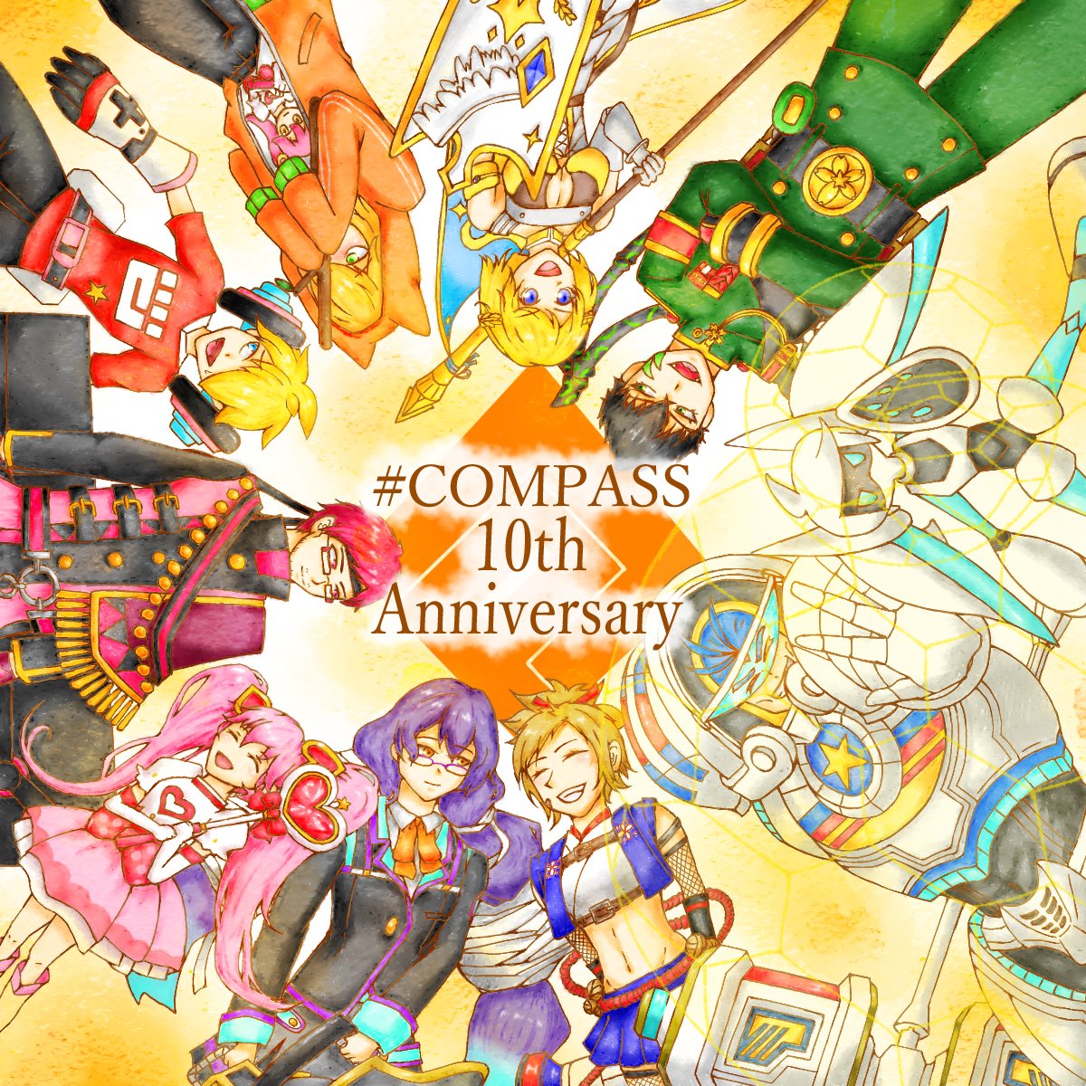 TikTok13542076's tweet photo. #コンパス10thおめでとうイラスト
コンパス10周年おめでとうございます！10周年ということで、初期オリジナルキャラ「10」人を描きました！
コンパスはここからスタートし、そして10周年…これからも末永くよろしくお願いします( *´꒳`*) https://t.co/puipRd0Yrc