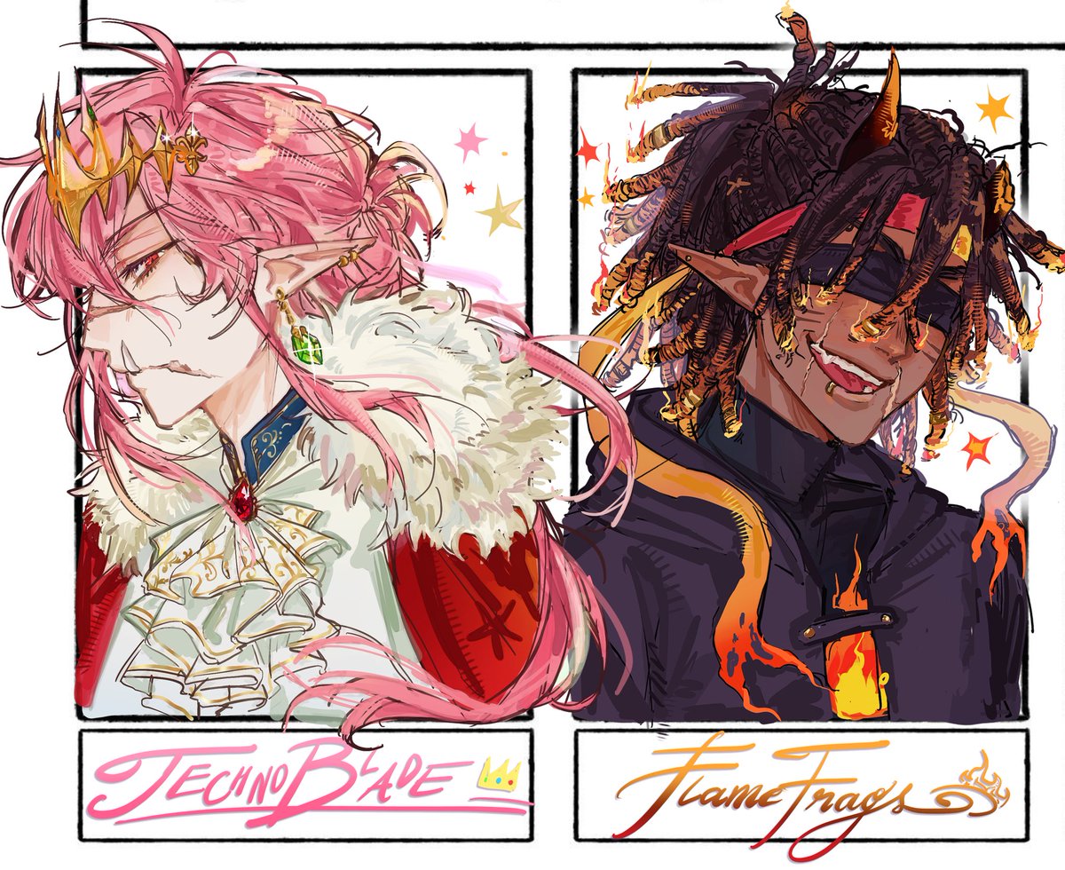 Floaranty's tweet photo. TECHNOBLADE AND FLAMEFRAGS FANART🤑🤑🤑
#technoblade #flamefrags #mcyt #minecraft https://t.co/lc5w09SXmY
