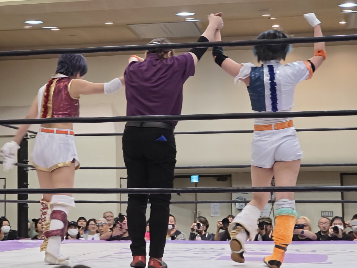 furusawa_m's tweet photo. 1．◯小石川チエ、沙也加（10分位　エナジーホールド）✕ソイ、Ｃｈｉｋａ

 #prowrestling https://t.co/1UdxGxKEnX