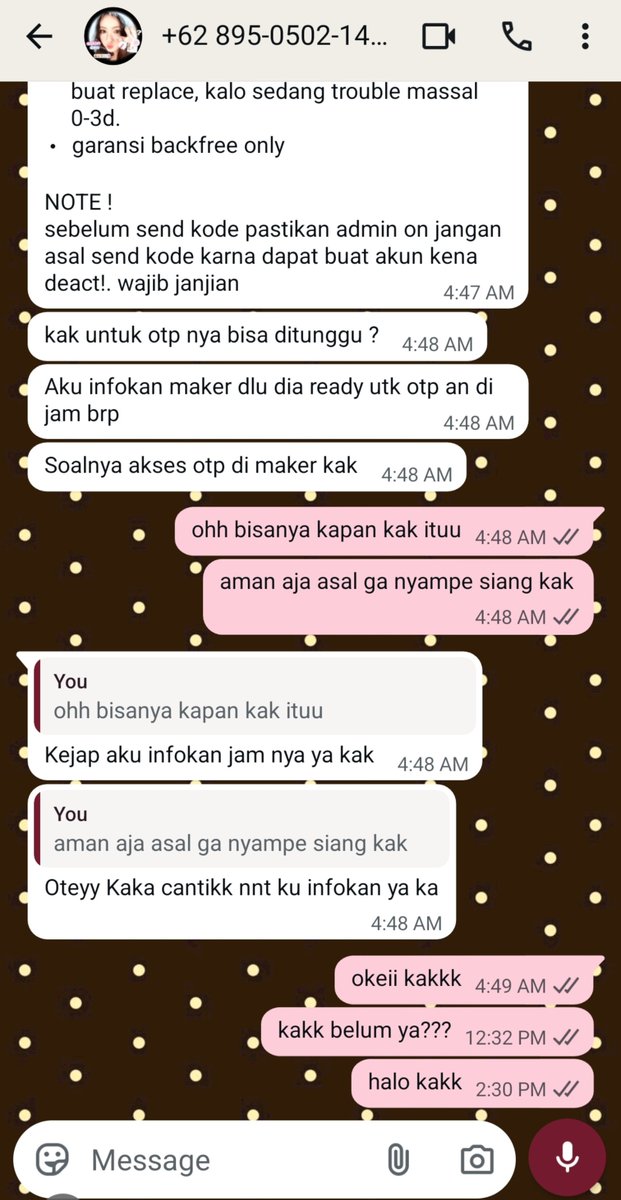 apelkecap's tweet photo. ini scam yaaa teman timun, jual gpt. temen aku ada yg barusan kena 😿

+62 895-0502-1469
+62 831-5288-7947
+62 858-7801-1295

#zonauang https://t.co/NW2s8PvCR7
