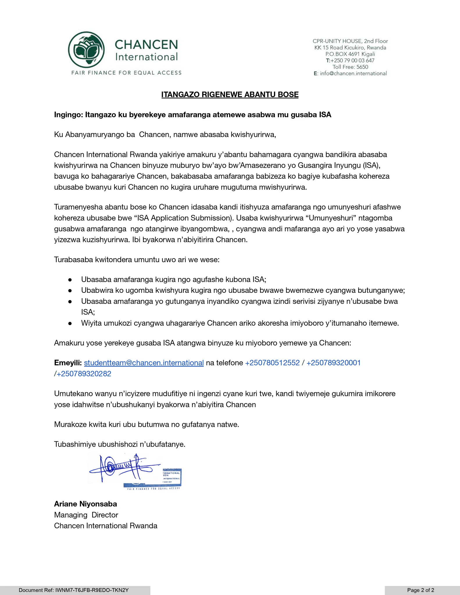 Chancen International Rwanda on X: 